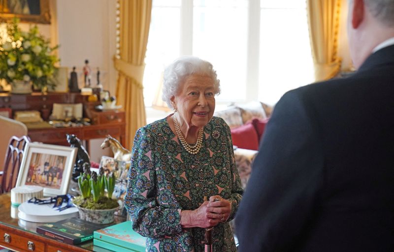 FILE PHOTO: Britain’s Queen Elizabeth hosts an audience in Windsor