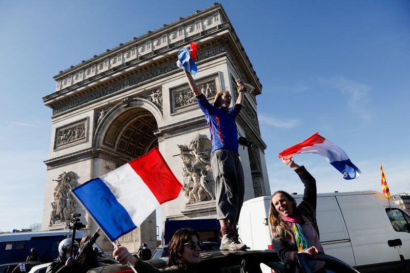 FILE PHOTO: French “Freedom Convoy” arrives in Paris