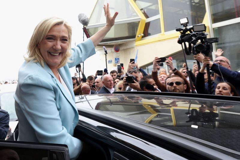 French far-right presidential candidate Le Pen campaigns in northern France