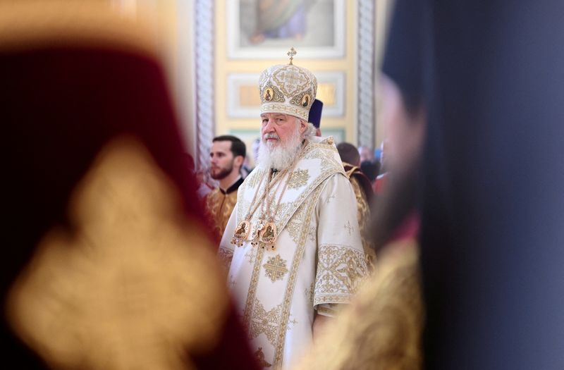 FILE PHOTO: Patriarch Kirill of Moscow and All Russia conducts