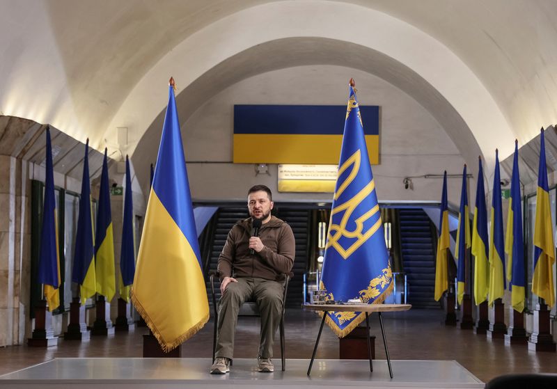 Ukraine’s President Zelenskiy holds a news conference in Kyiv