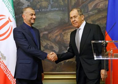 Russian Foreign Minister Sergei Lavrov meets with his Iranian counterpart