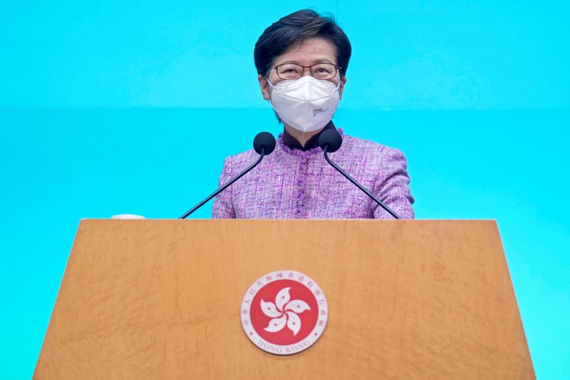 Hong Kong Chief Executive Carrie Lam attends a news conference