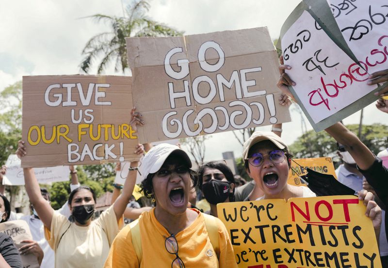 FILE PHOTO: Protest against Sri Lanka’s government, in Colombo