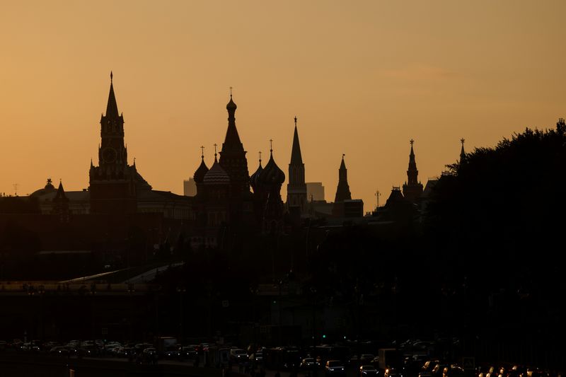 FILE PHOTO: St. Basil’s Cathedral and towers of Kremlin are