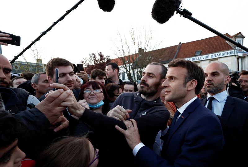 French President Macron, candidate for his re-election, campaigns in the