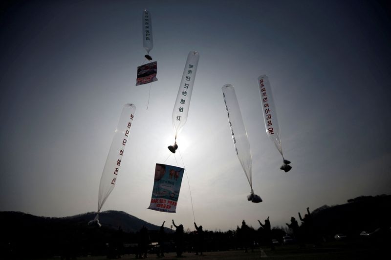 FILE PHOTO: South Korea official signals leaflet balloons might again