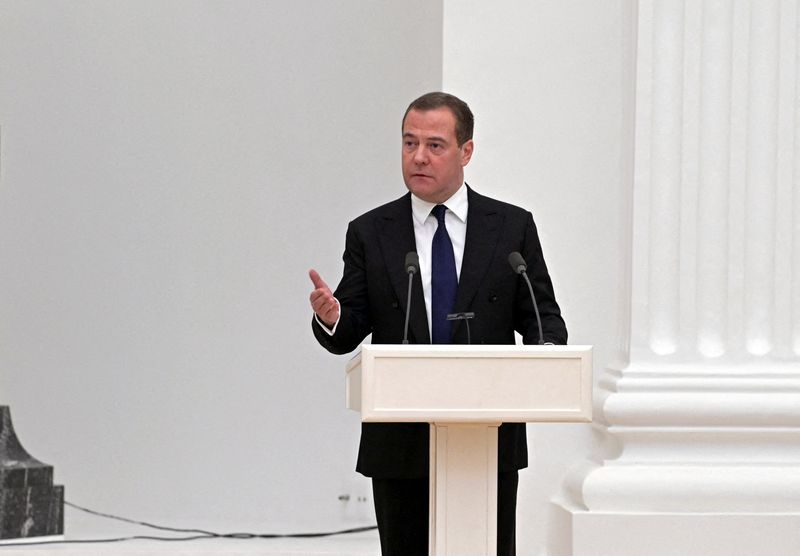 Deputy Chairman of Russia’s Security Council Dmitry Medvedev attends a