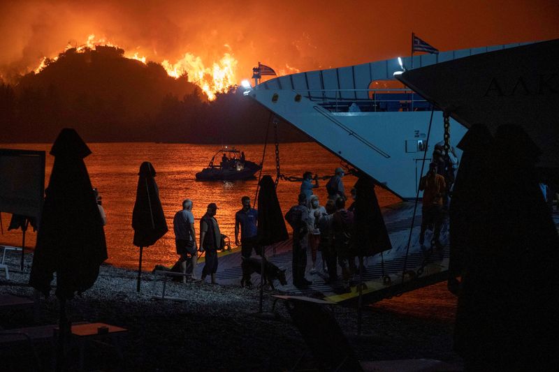 FILE PHOTO: Wildfires continue in Evia