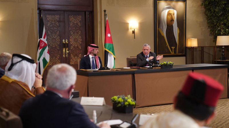 FILE PHOTO – Jordan’s King Abdullah II meets with members