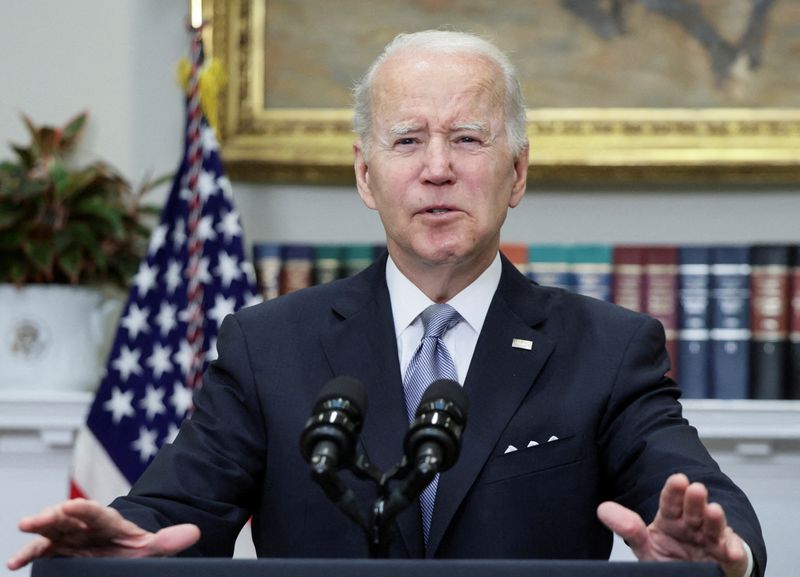 FILE PHOTO: U.S. President Joe Biden during a speech at