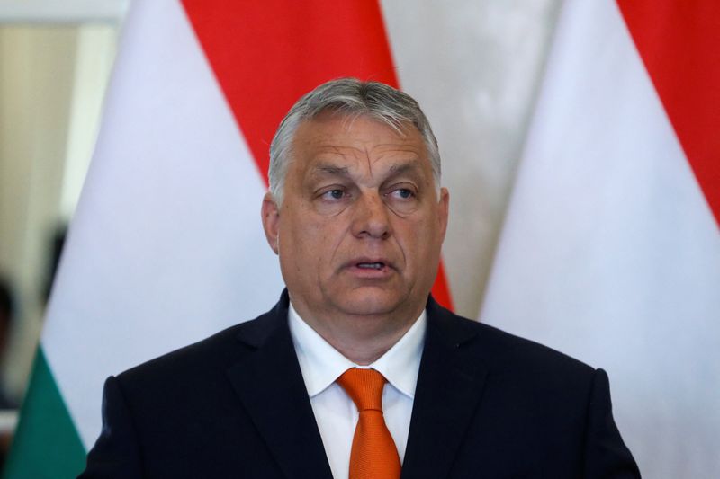 FILE PHOTO – Hungarian President Ader and PM Orban meet