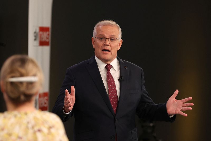 FILE PHOTO – Australian 2022 federal election leader’s debate, in
