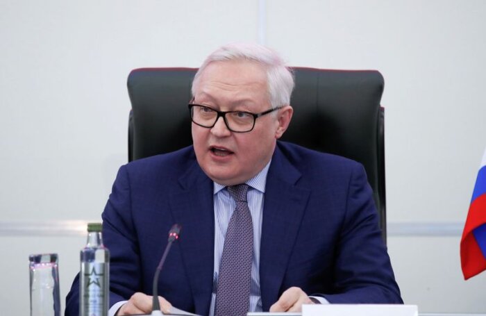 FILE PHOTO: Russian Deputy Foreign Minister Ryabkov attends a news