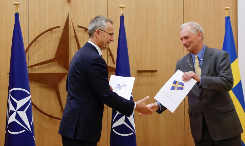 NATO holds ceremony to mark Sweden’s and Finland’s application for
