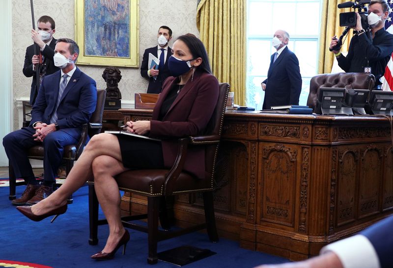 FILE PHOTO: U.S. Rep. Sharice Davids attends President Biden’s meeting