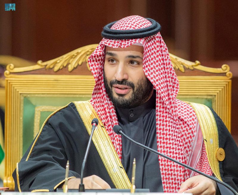 FILE PHOTO: Saudi Crown Prince Mohammed bin Salman speaks during