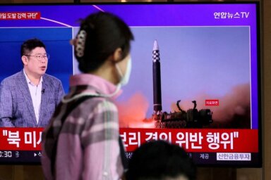 FILE PHOTO: North Korea’s launch of three missiles including one