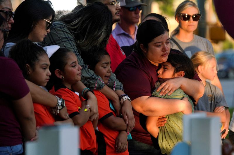 People mourn victims of the Robb Elementary School mass shooting,