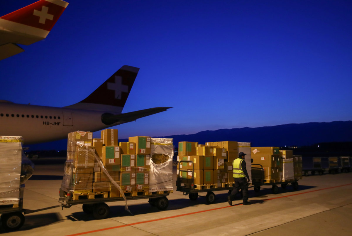 The International Committee of Red Cross (ICRC) sends cargo to