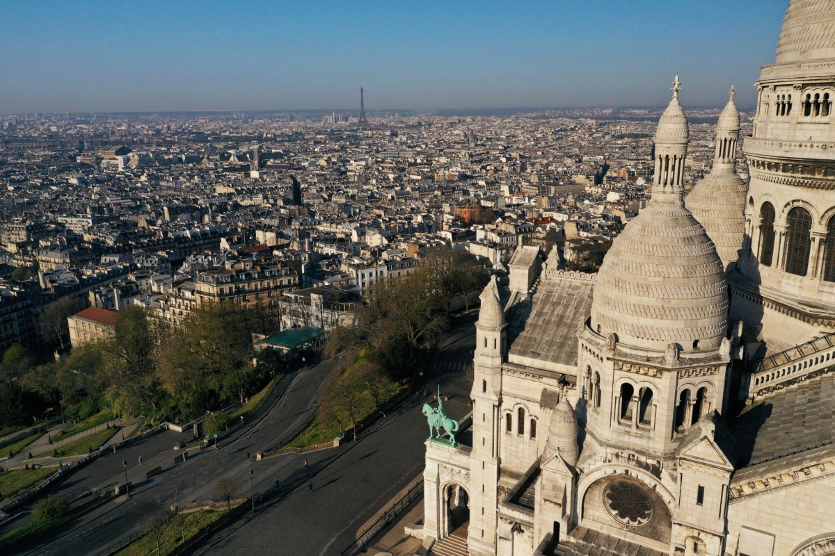 FILE PHOTO: An aerial view of deserted Paris during coronavirus