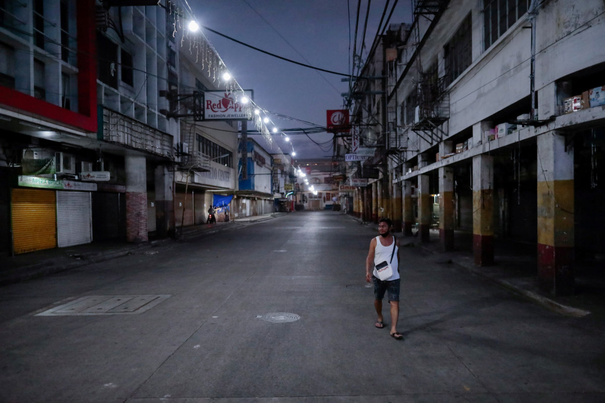 FILE PHOTO: Empty streets are seen as the lockdown continues