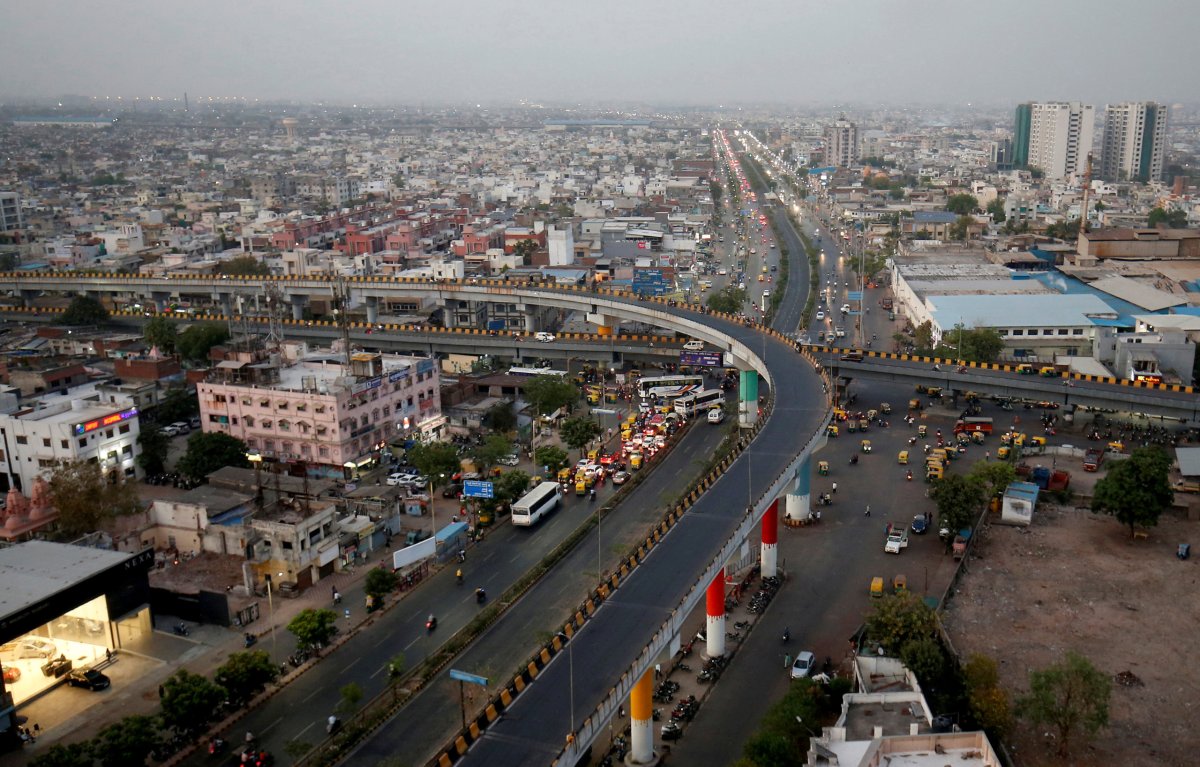 FILE PHOTO: Traffic moves along roads in Ahmedabad