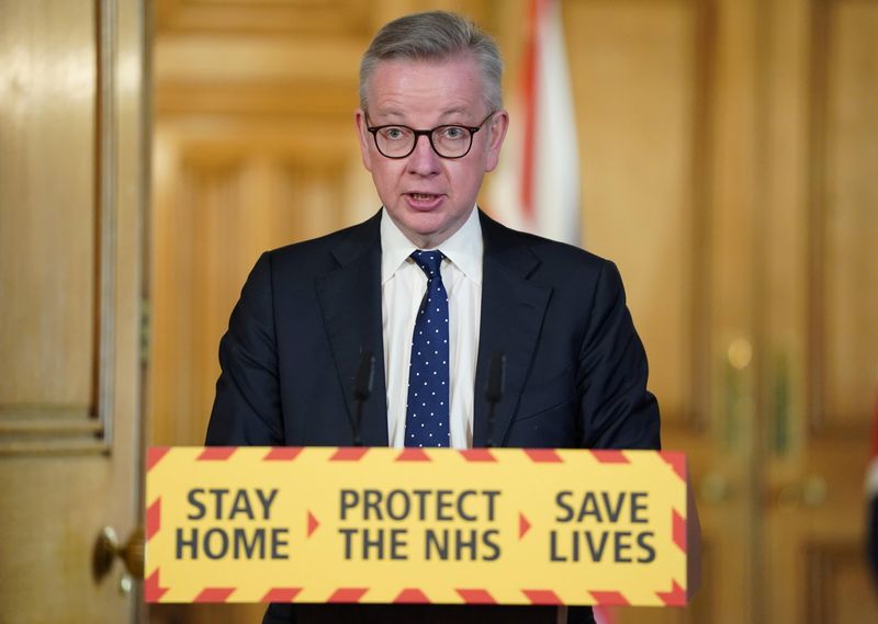 Britain’s Chancellor of the Duchy of Lancaster Michael Gove speaks