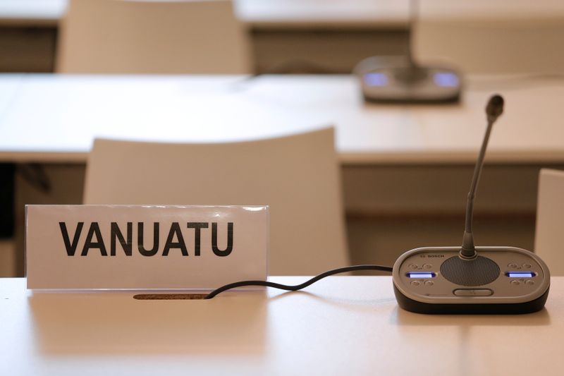 FILE PHOTO: The name of the country Vanuatu is seen