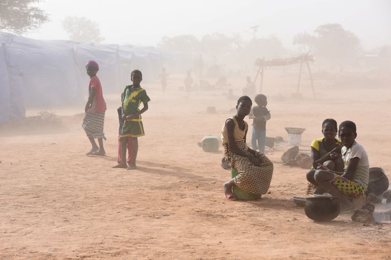 FILE PHOTO: Displaced people, who fled from attacks of armed