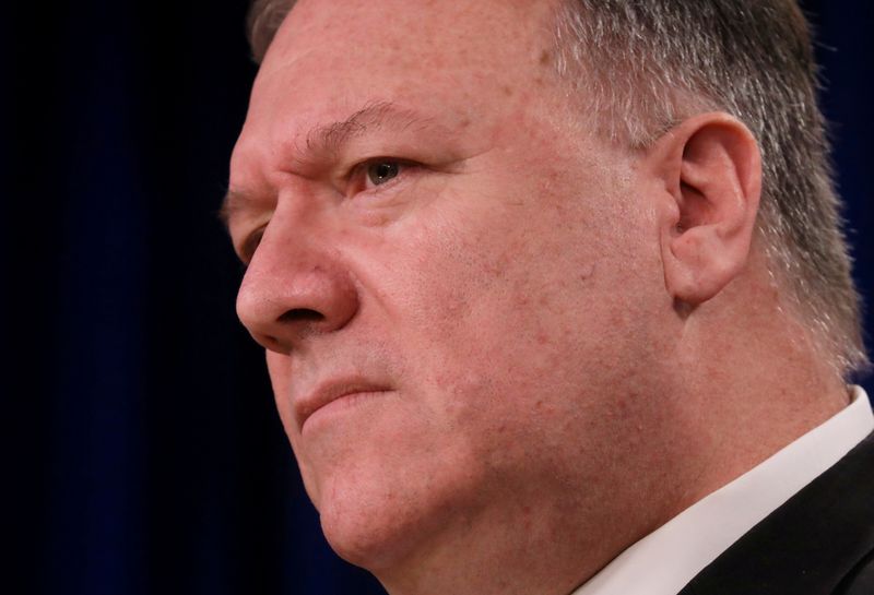 U.S. Secretary of State Pompeo addresses news conference at the