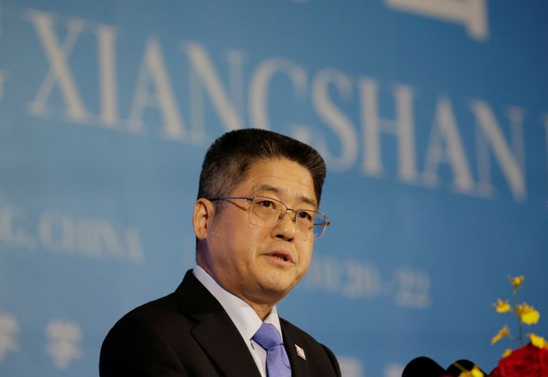 FILE PHOTO:  China’s Vice Foreign Minister Le Yucheng speaks