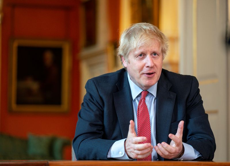 FILE PHOTO:  Britain’s PM Johnson records video message for
