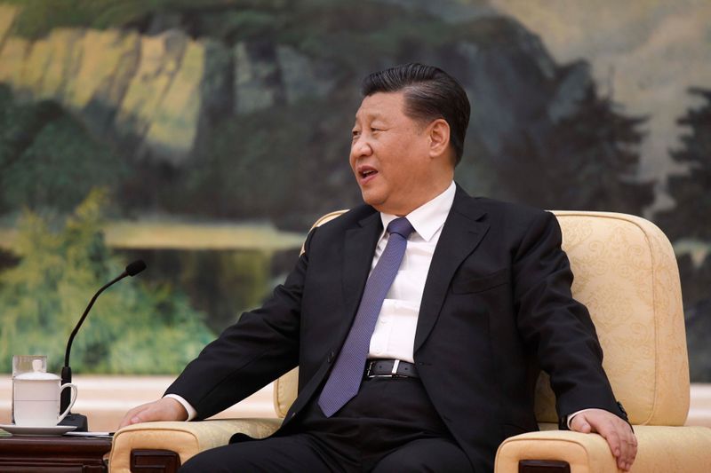 Chinese President Xi jinping speaks during a meeting with Tedros