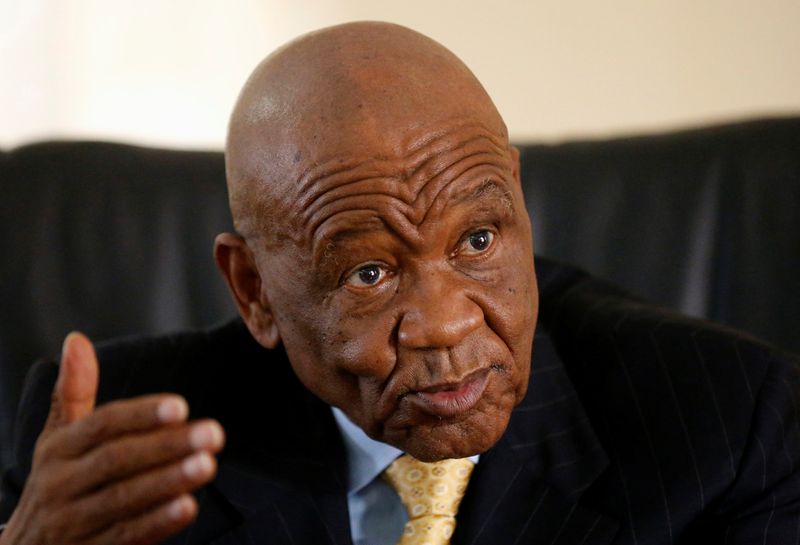 Lesotho’s Prime Minister Thabane gestures as he speaks during an