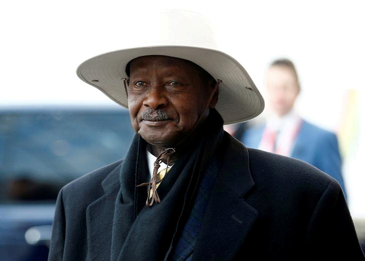 FILE PHOTO: Uganda’s President Yoweri Museveni arrives at the UK-Africa