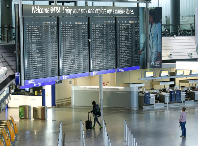 Frankfurt airport virtually empty during the coronavirus outbreak