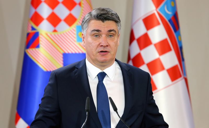 FILE PHOTO: Croatia’s new President Zoran Milanovic is sworn in