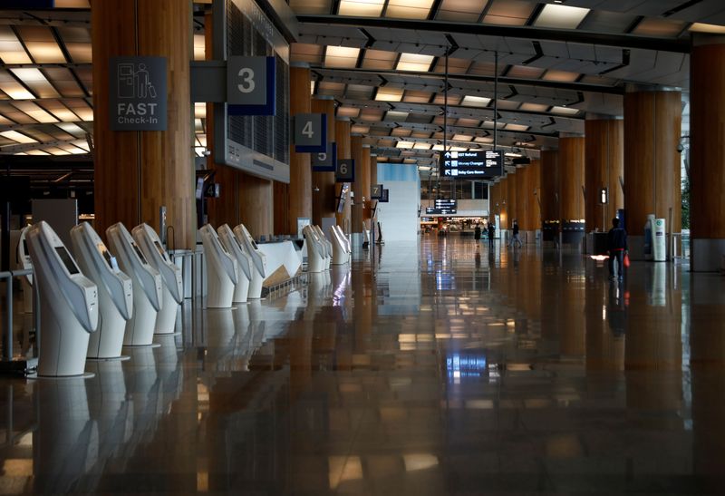 FILE PHOTO:  A view of an empty Changi Airport