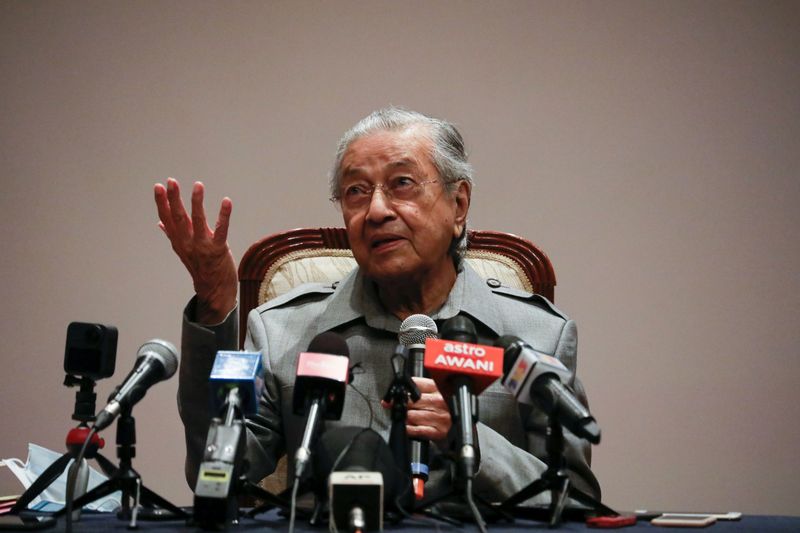 FILE PHOTO: Malaysia’s former Prime Minister Mahathir Mohamad speaks during