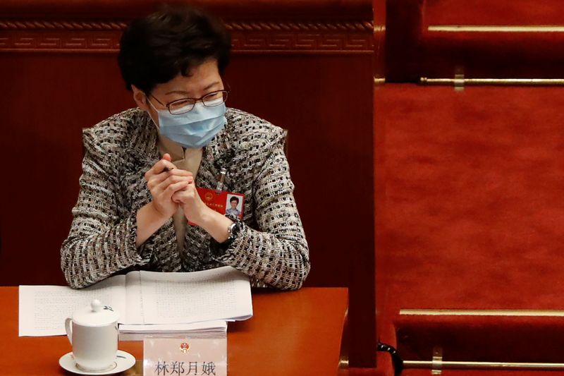 Hong Kong Chief Executive Carrie Lam attends the opening session