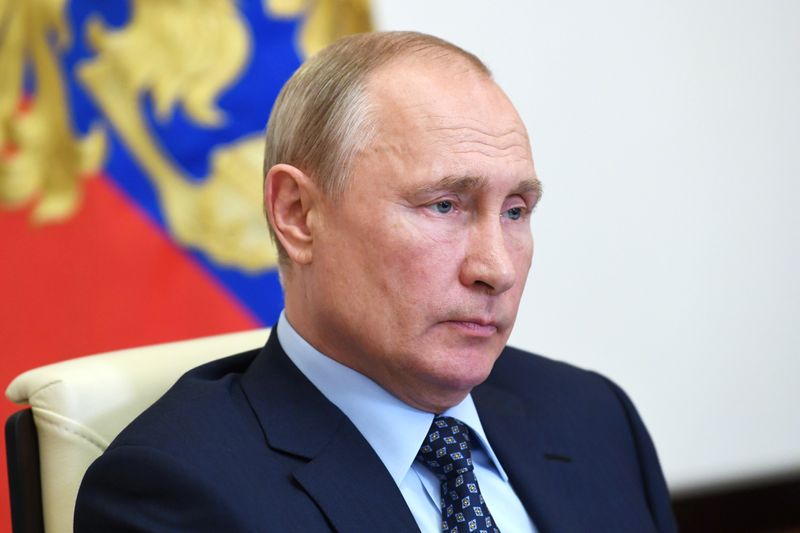 Russian President Putin delivers a televised address to the nation