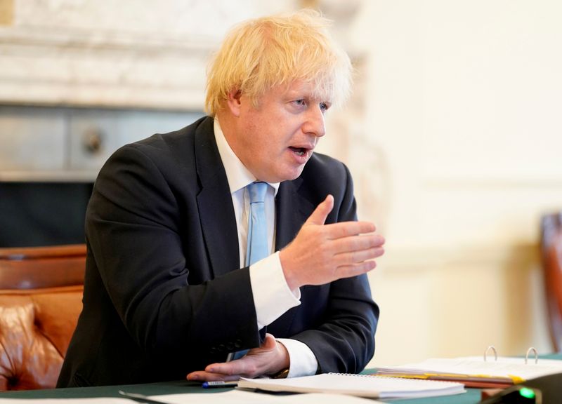 Britain’s Prime Minister Boris Johnson appears before the Liaison Committee