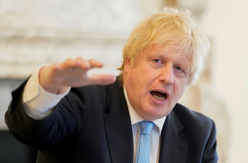 FILE PHOTO:  Britain’s Prime Minister Boris Johnson appears before