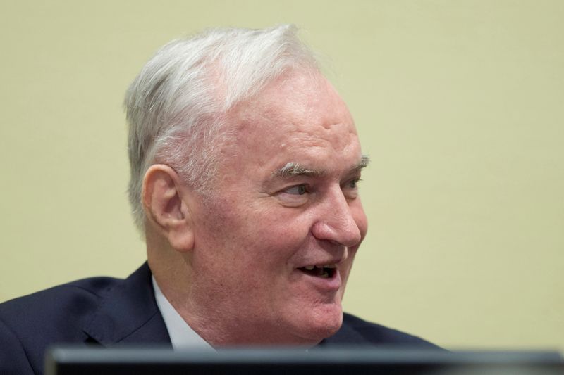Ex-Bosnian Serb wartime general Ratko Mladic appears in court at