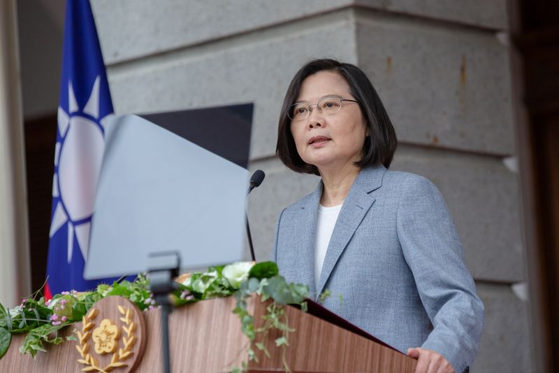 Taiwan President Tsai Ing-wen attends the inauguration ceremony at the