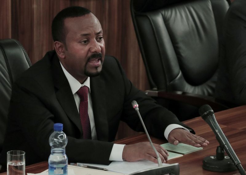 FILE PHOTO: Ethiopia’s Prime Minister Abiy Ahmed addresses the legislators