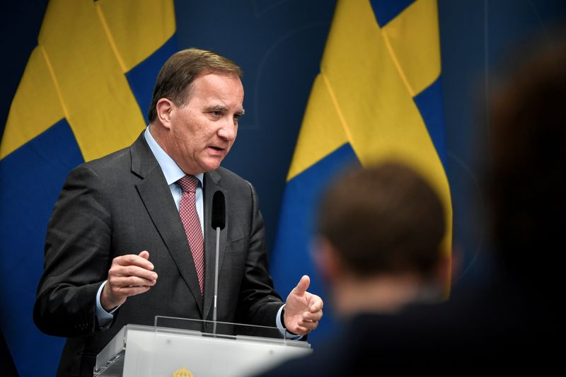 FILE PHOTO:  Sweden’s Prime Minister Stefan Lofven speaks during