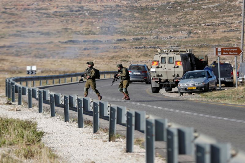Scene of an incident near Ramallah in the Israeli-occupied West