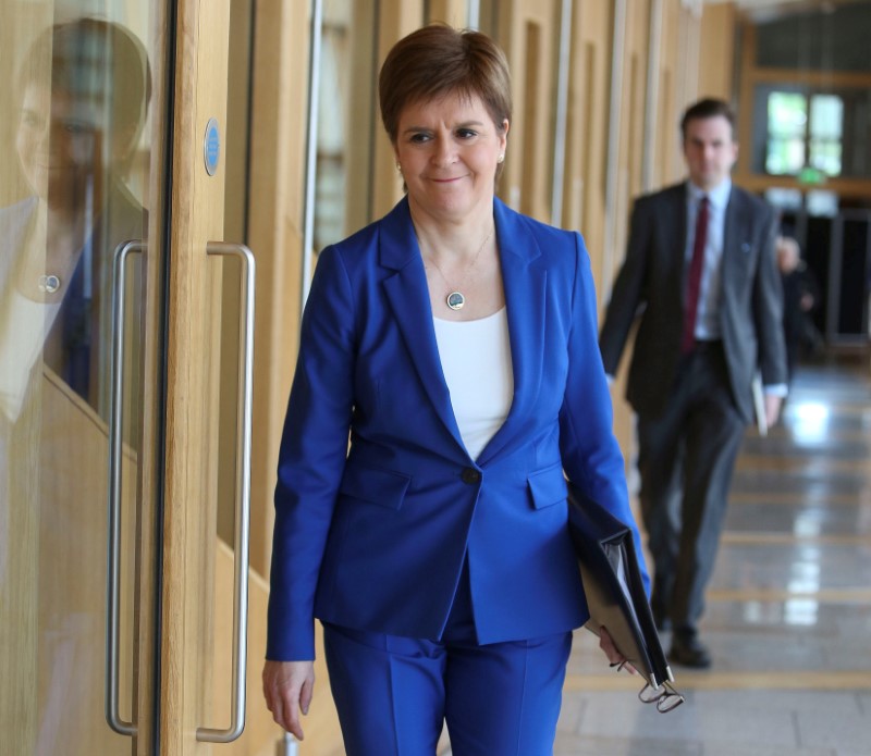Scotland’s First Minister, Nicola Sturgeon, arrives for First Minister’s Statement